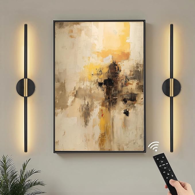 Battery Operated Wall Sconces Set of 2 - Rechargeable Wireless LED