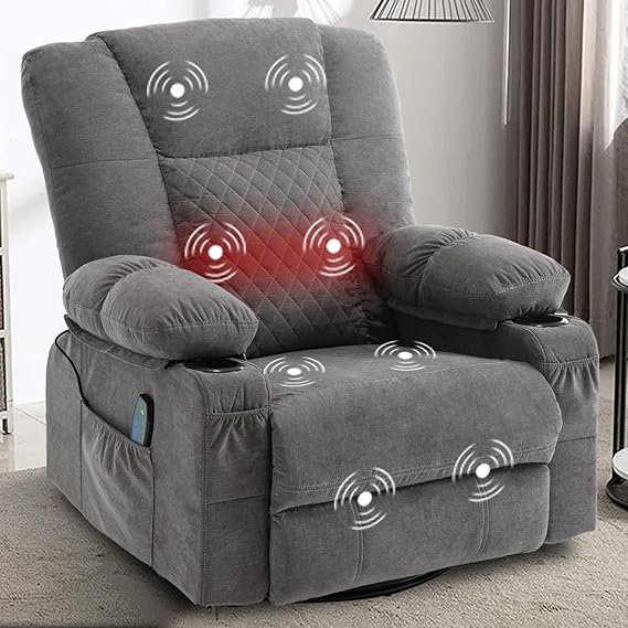 Swivel Rocker Massage Recliner Chair with Heat