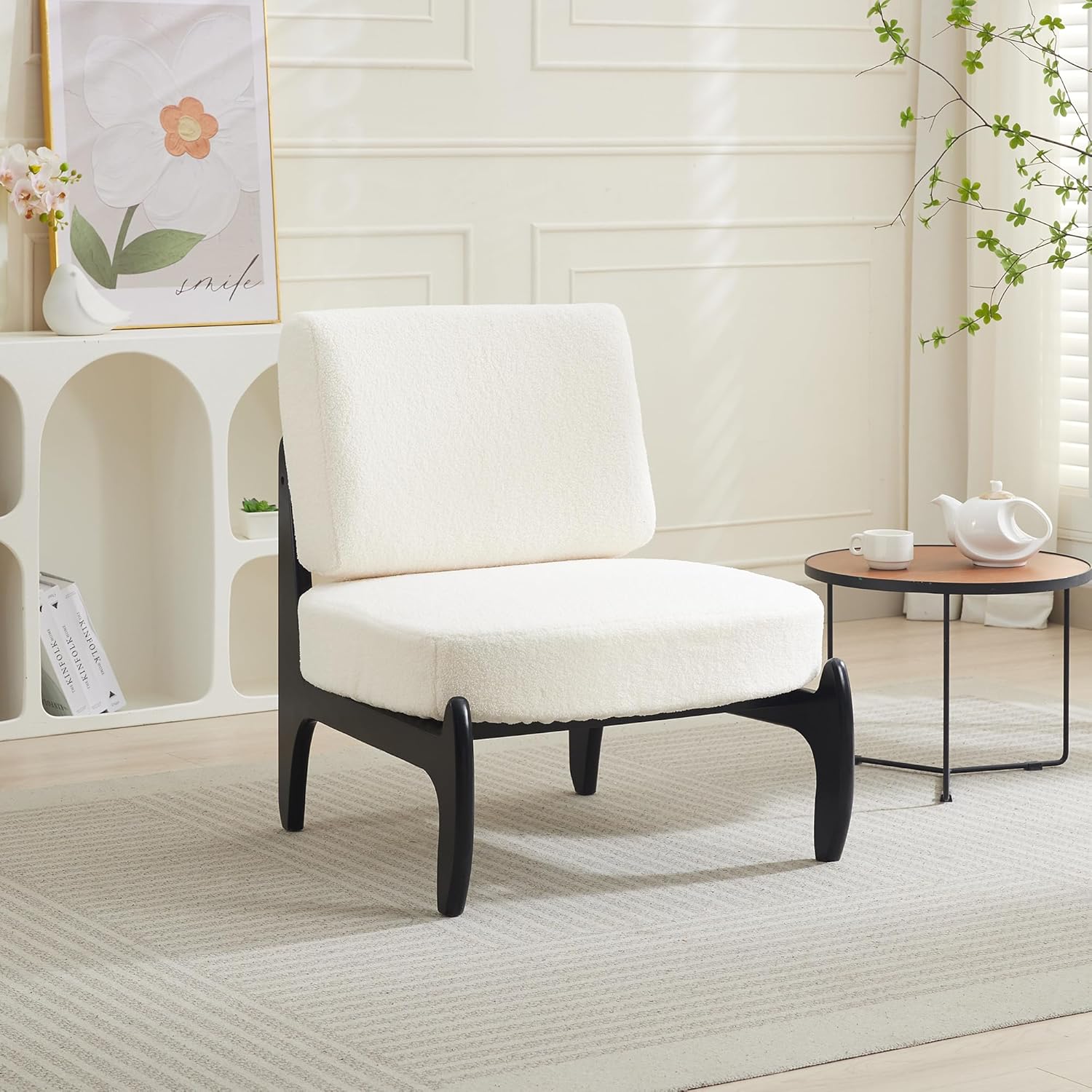 Mid-Century Armless Accent Chair